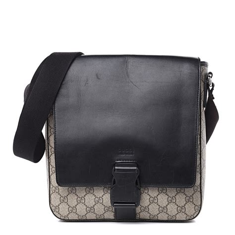 gucci black nylon messenger bag